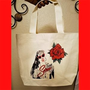 Small Trap Selena/Cardi B Canvas Tote Bag
